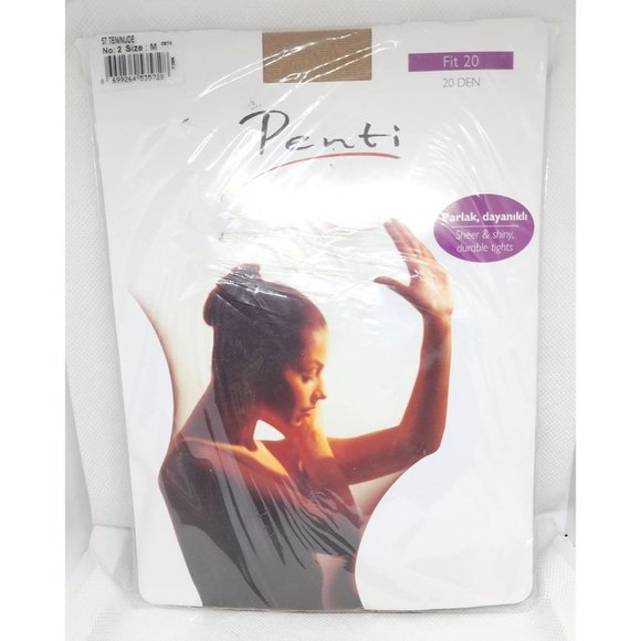 Rare Penti 20 Denier Nude #2 Medium Nylon Tights - Sheer, Shiny, Durable 5728 - Picture 7 of 9